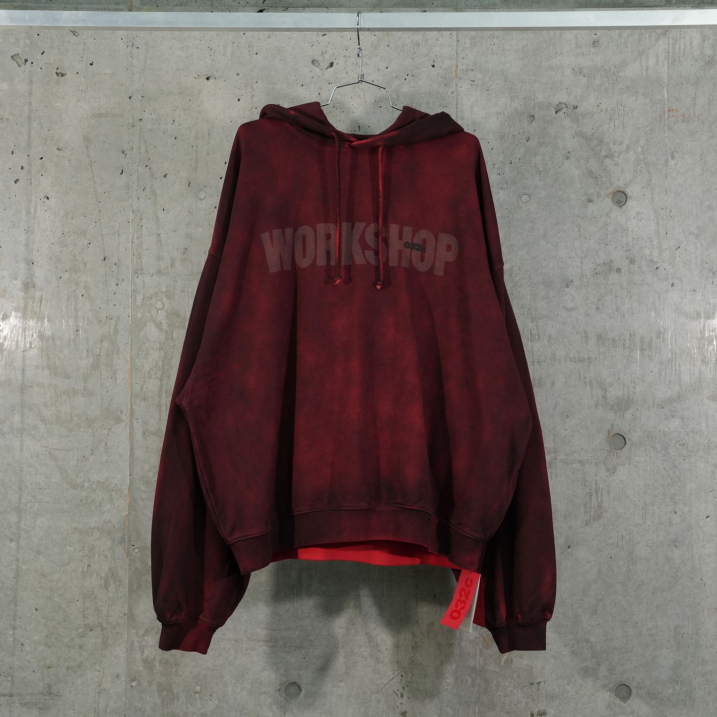 ''ICARUS WITH NO SUN'' BUBBLE HOODIE / STAINED RED