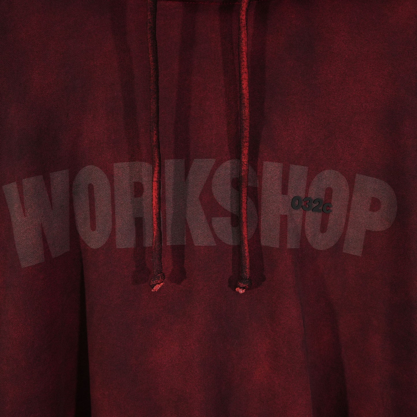 ''ICARUS WITH NO SUN'' BUBBLE HOODIE / STAINED RED