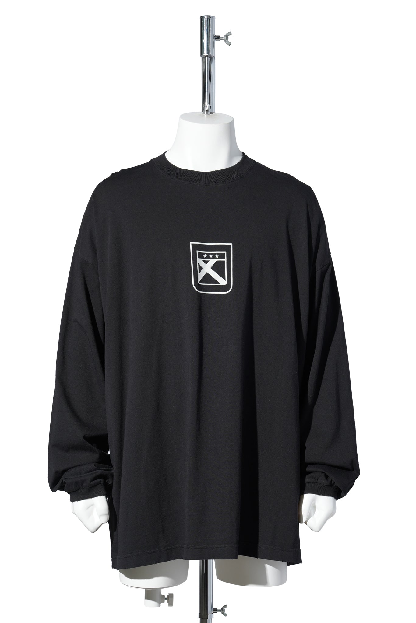 "FAINTING CROSS" OVERSIZED LONGSLEEVE / WASHED BLACK