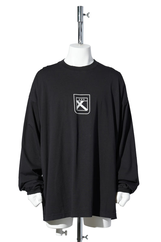 "FAINTING CROSS" OVERSIZED LONGSLEEVE / WASHED BLACK