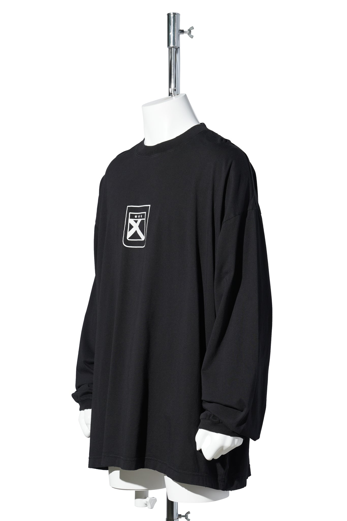 "FAINTING CROSS" OVERSIZED LONGSLEEVE / WASHED BLACK