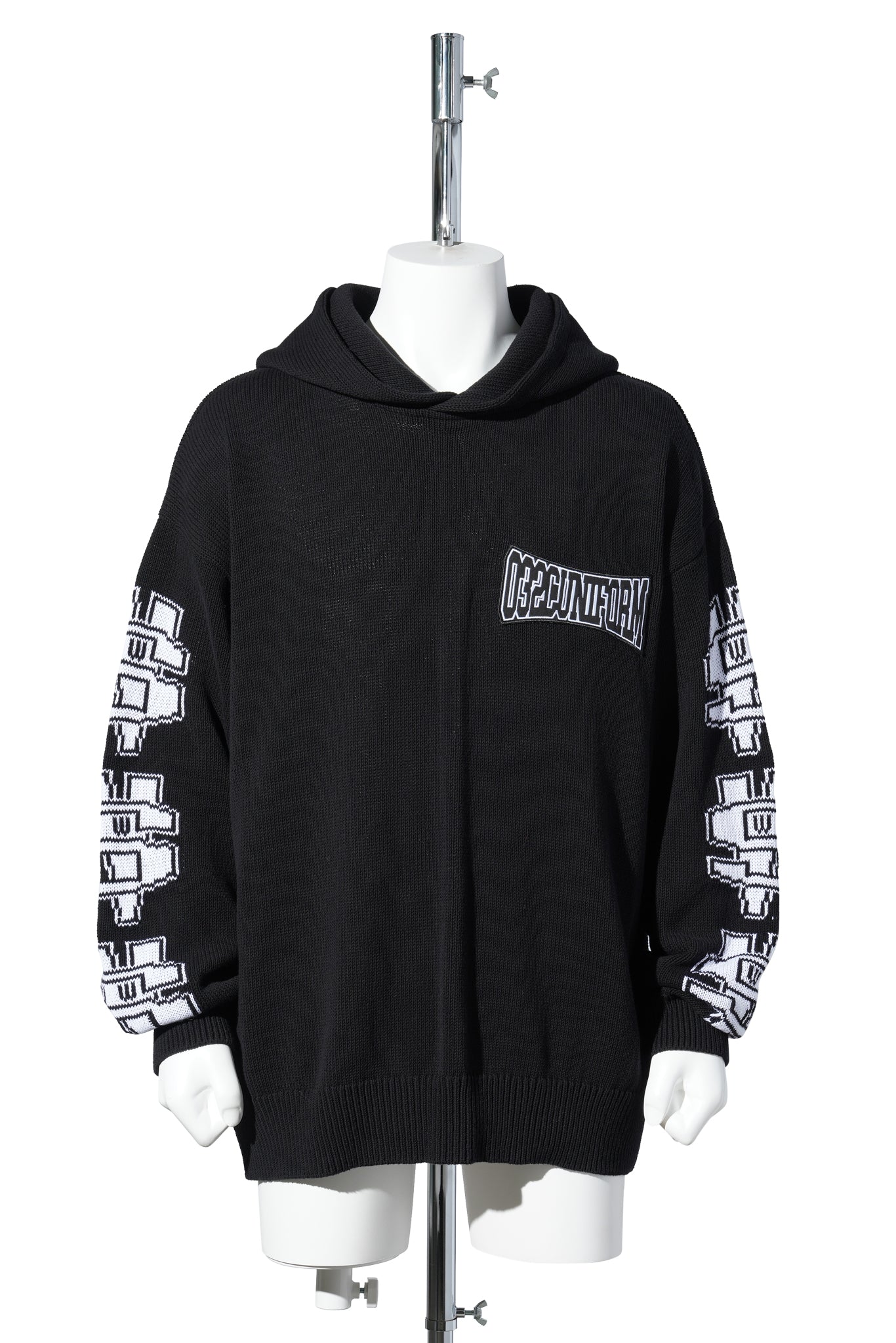 "ONE DOLLAR BILL" KNIT HOODIE / BLACK