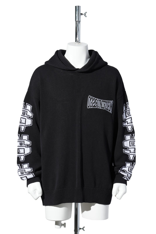 "ONE DOLLAR BILL" KNIT HOODIE / BLACK