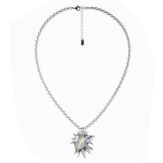 SHELL STONE NECKLESS (WHITE) / SILVER