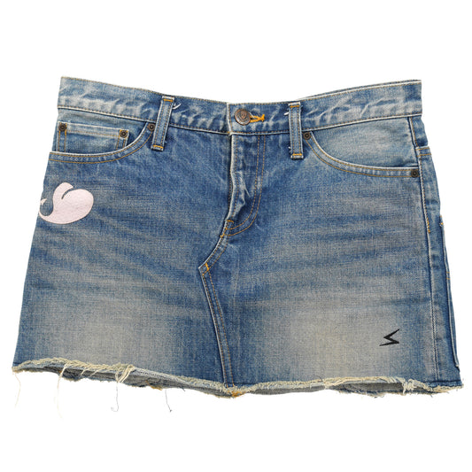 PATCHWORK DENIM SKIRT / INDIGO