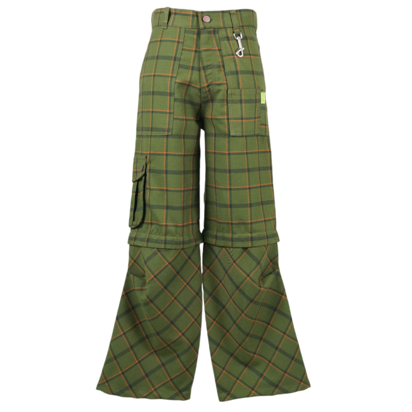 (Mod. 23 - Col. 14) GREEN PLAID CARGO PANTS