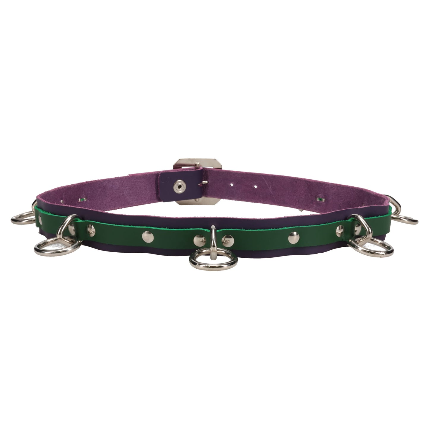 (Acc. 5BN - Col. 4) PURPLE/GREEN NARROW BONDAGE BELT