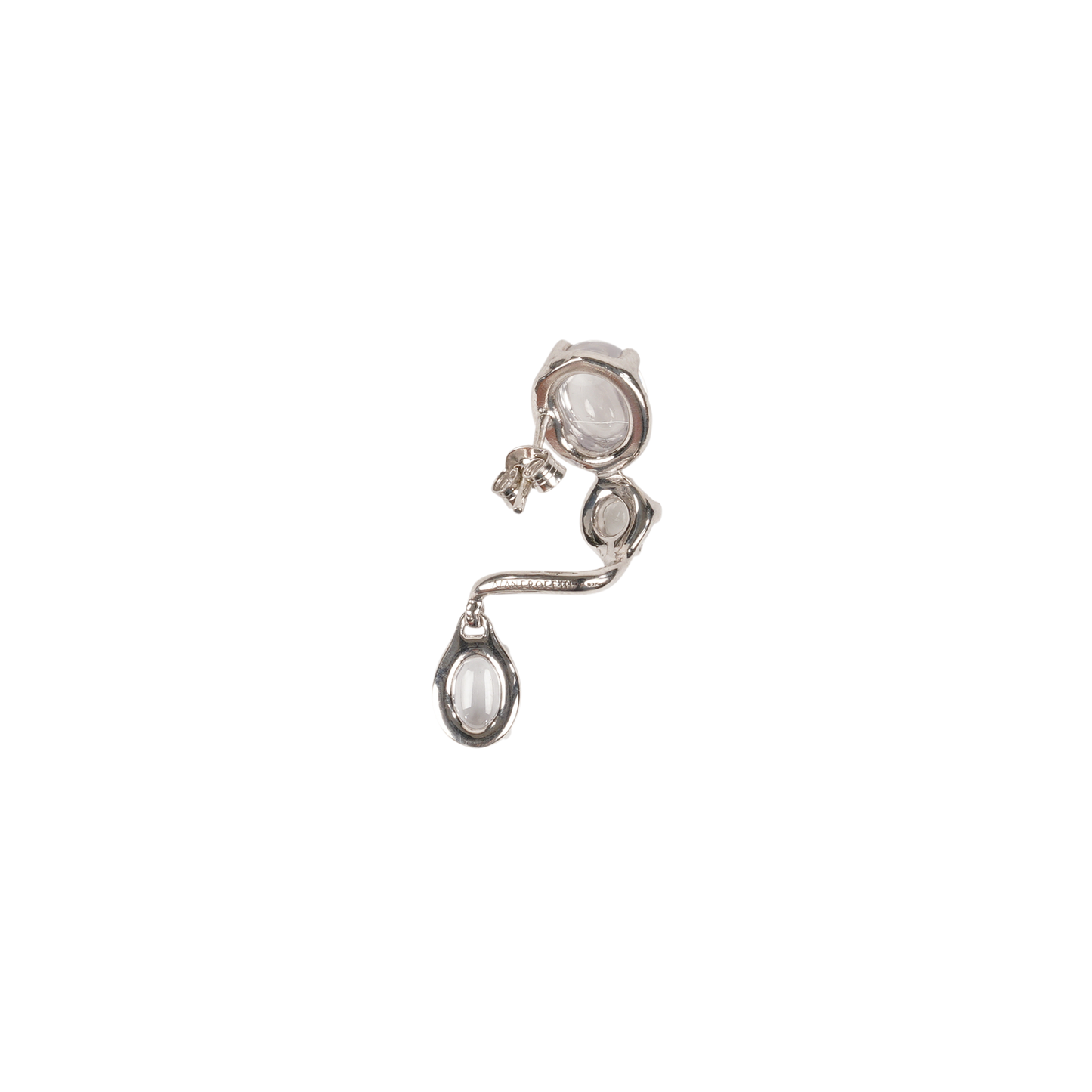 CLEAR DRIP EARRING - R / RHODIUM VERMEIL