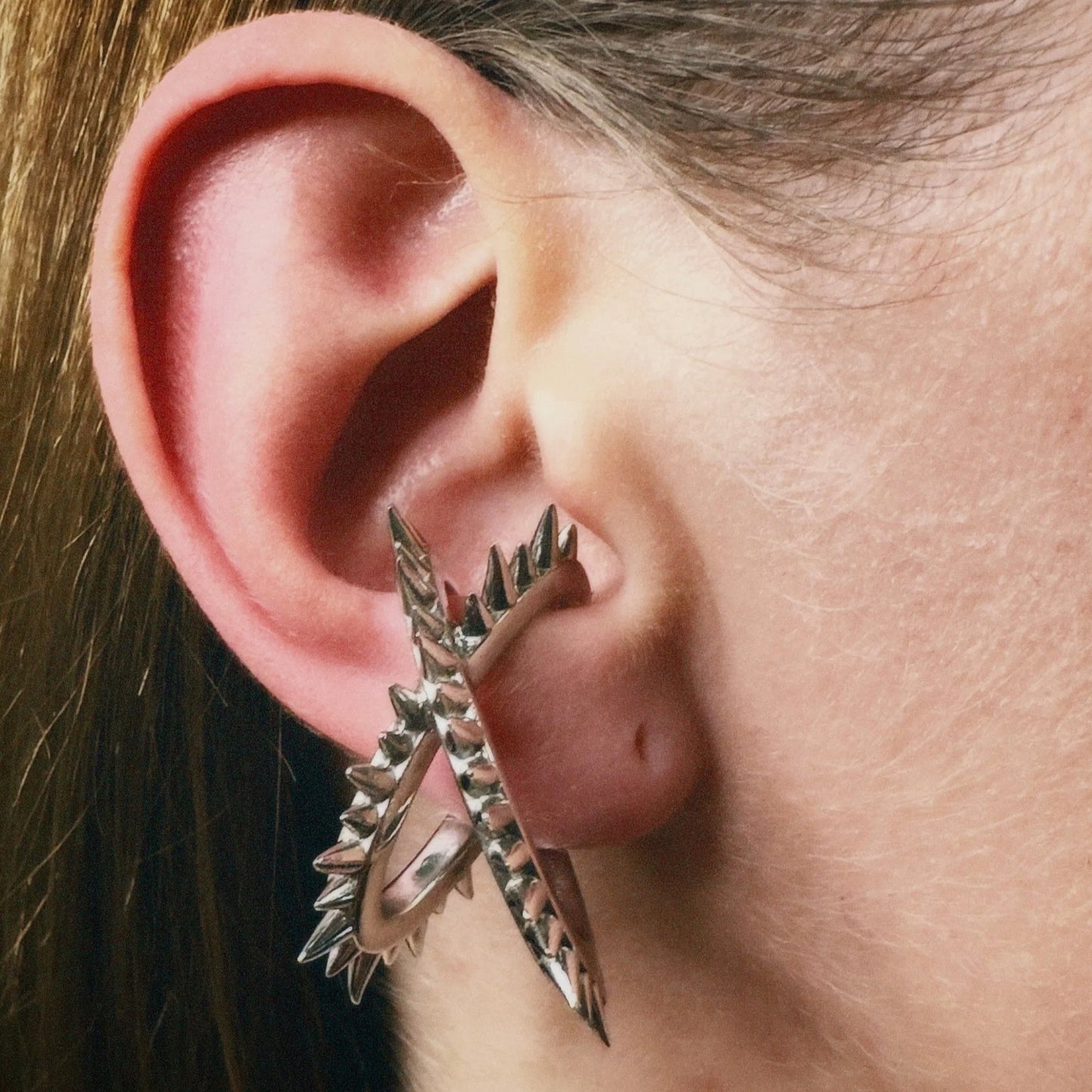 MINI SPACE SPUR EARCUFF PAIR RH / 925 STERLING SILVER