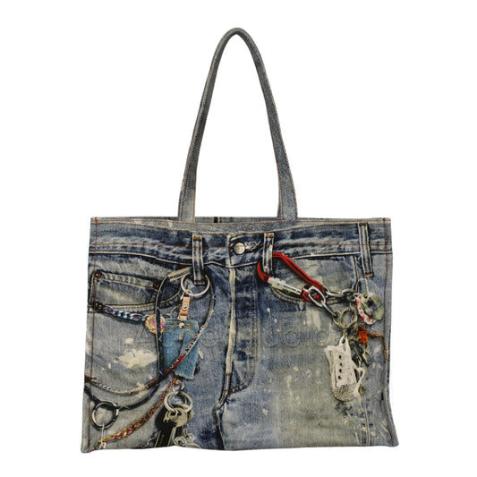 TOTE BAG PRINTED / 863:MID BLUE