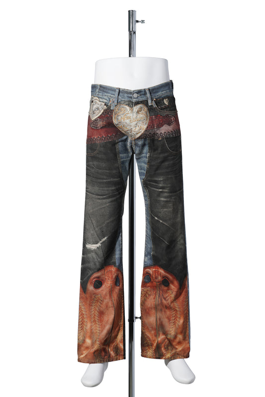 Acne Studios 2010M TLO HEART BUCKLE BELT / BLUE/BLACK