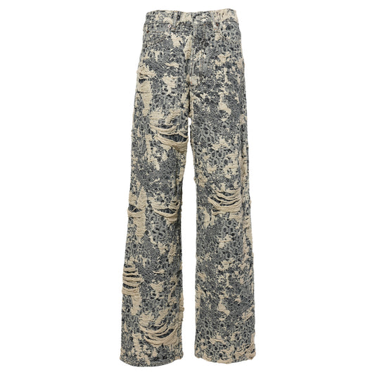 Acne Studios 1981 U DENIM DISTRESSED MONOGRAM / MID BLUE