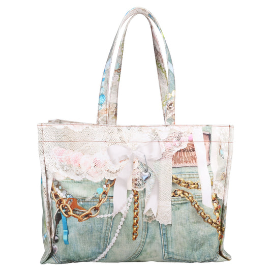 LOGO SHOPPER EW NEW TLO GOTH CUTE / WHITE/GREEN