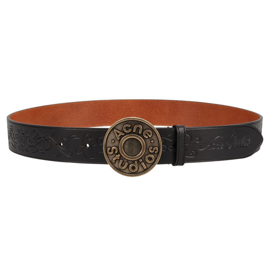 DENIM RIVET BELT / BLACK/CAMEL