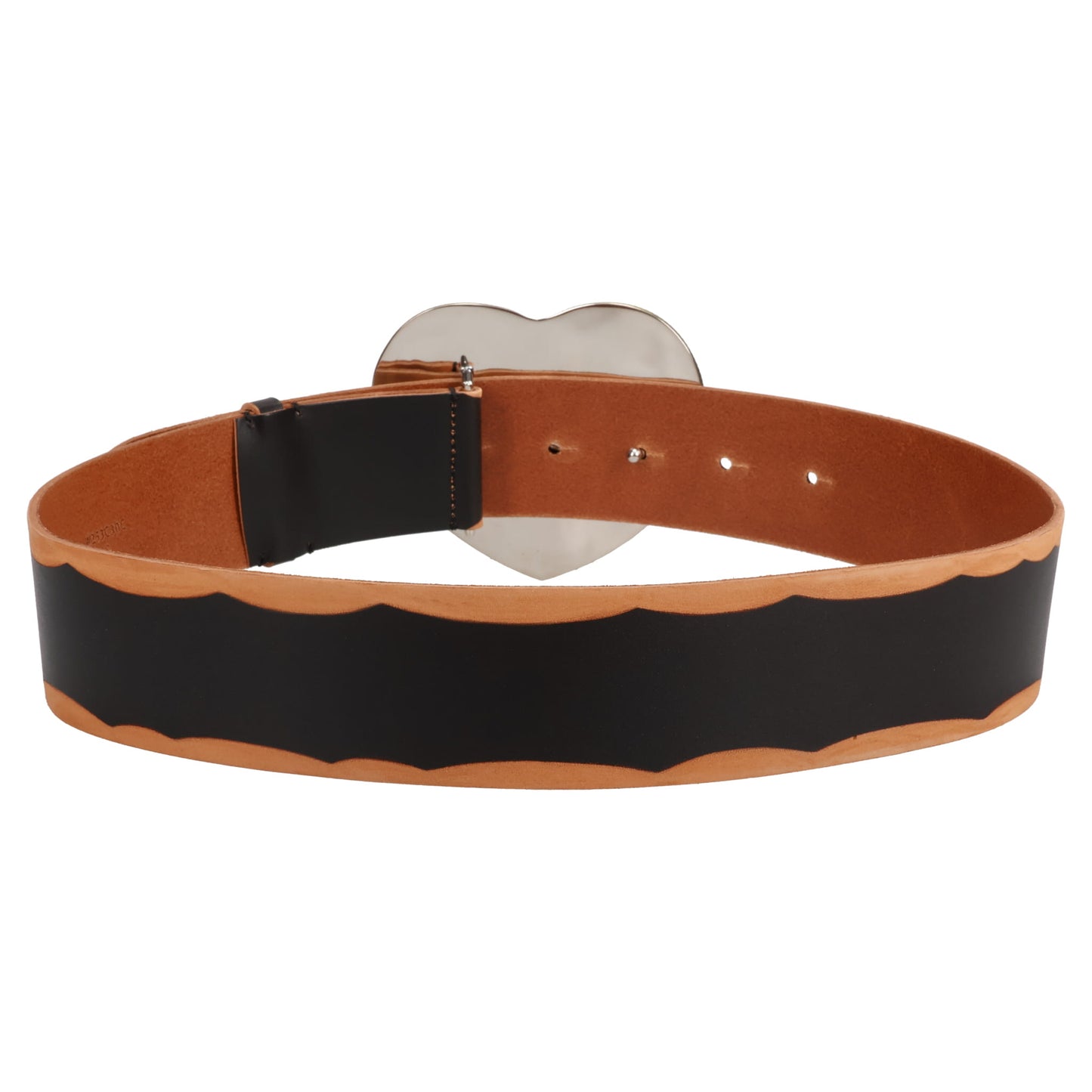 HEART BUCKLE BELT / BLACK/CAMEL
