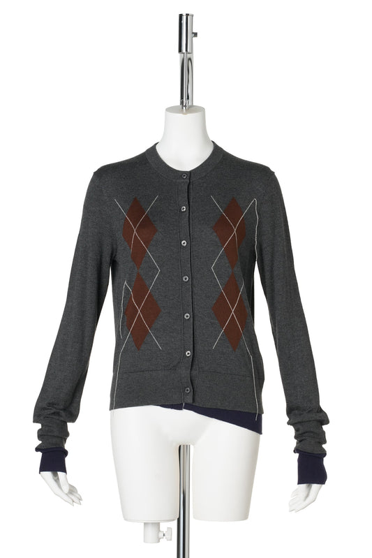 KOHONA SILKY WOOL ARGYLE INSTARSIA / AZ7:DARK GREY/MULTI