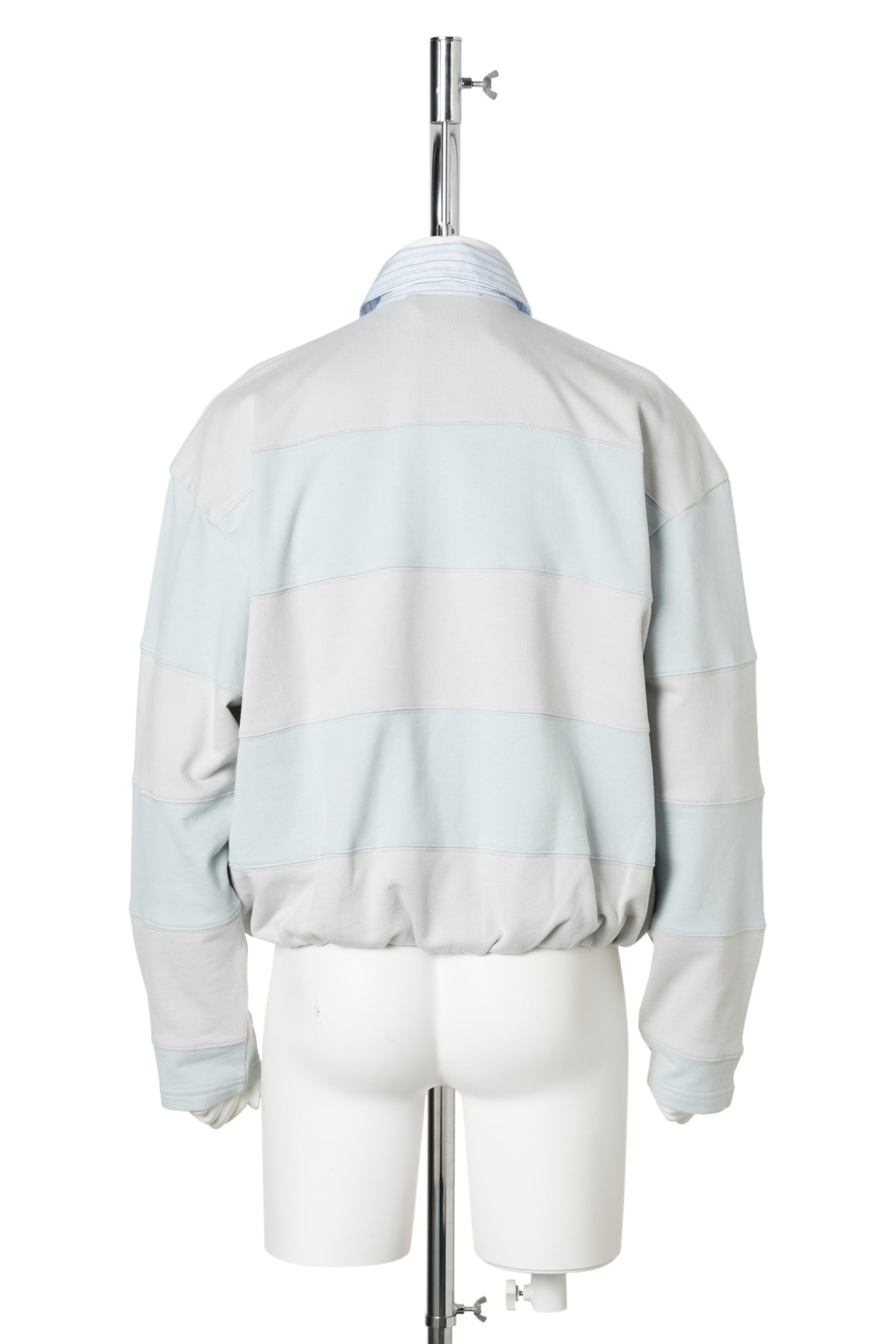 STRIPED POLO SWEATSHIRT / AYG:LIGHT BLUE/GREY