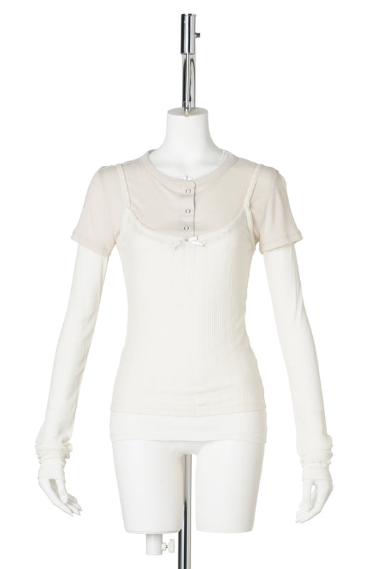 ERSILIA TOP / 6D8:WHITE/OFF WHITE
