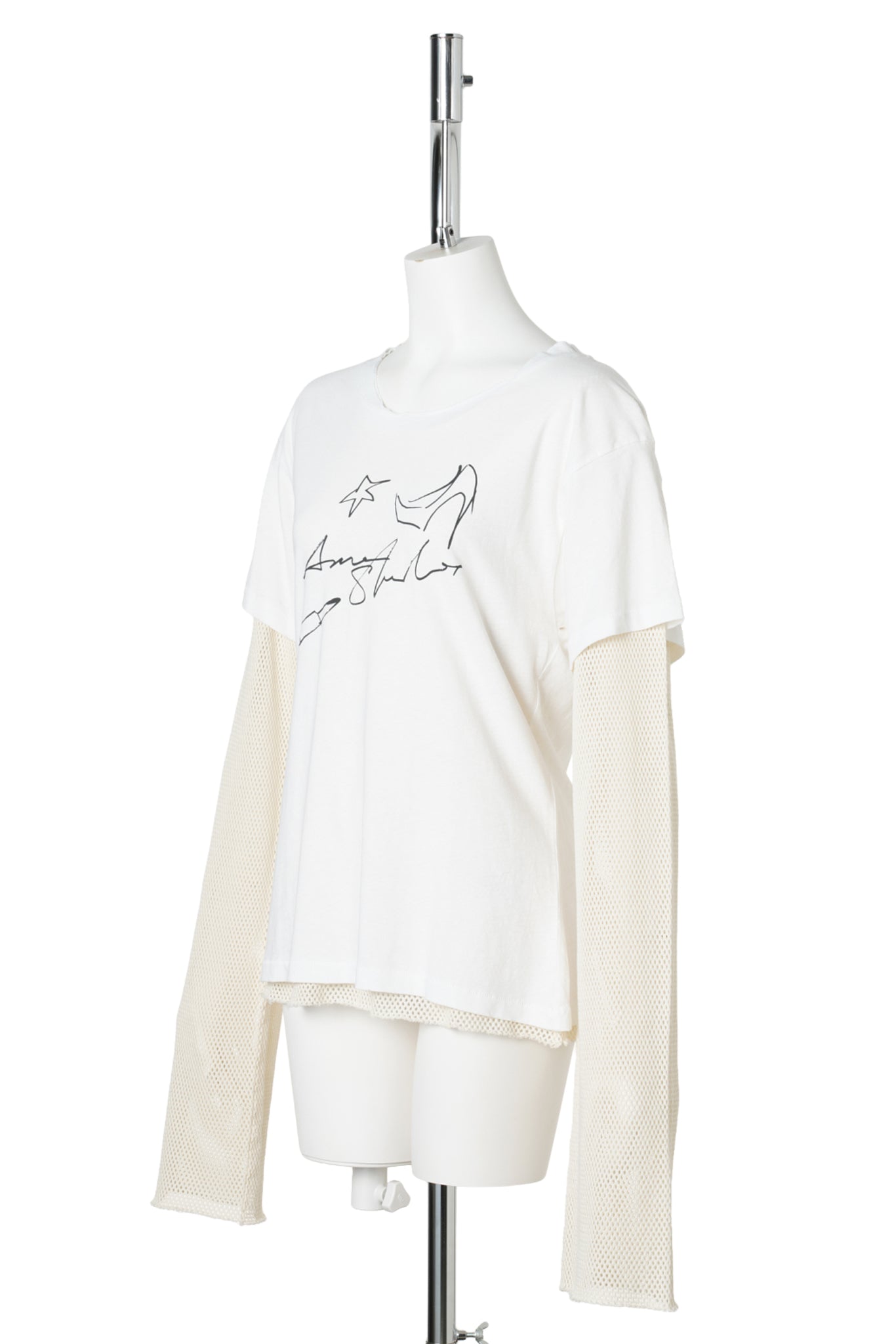 LAYERED MESH T-SHIRT / AEG:OFF WHITE