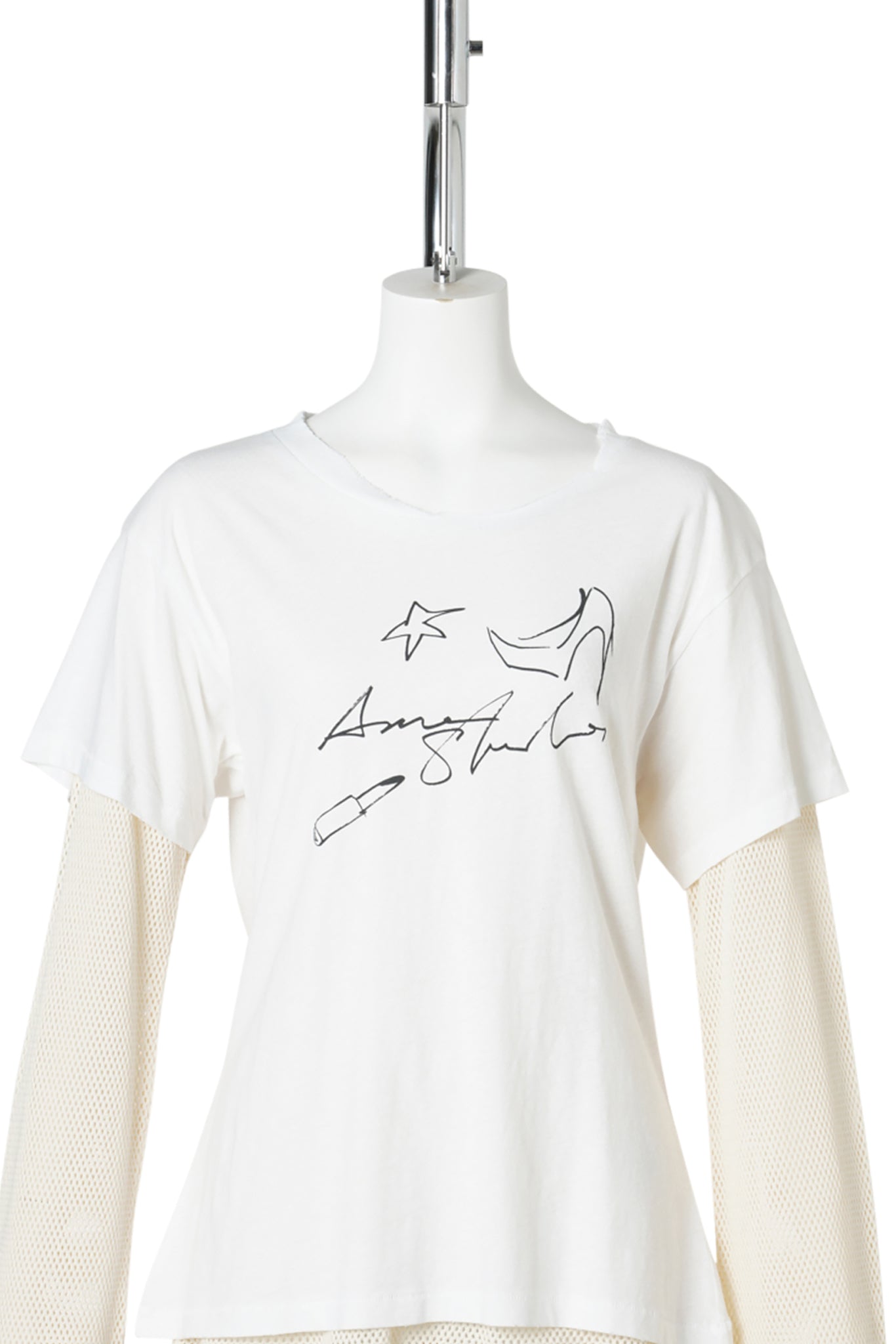 LAYERED MESH T-SHIRT / AEG:OFF WHITE
