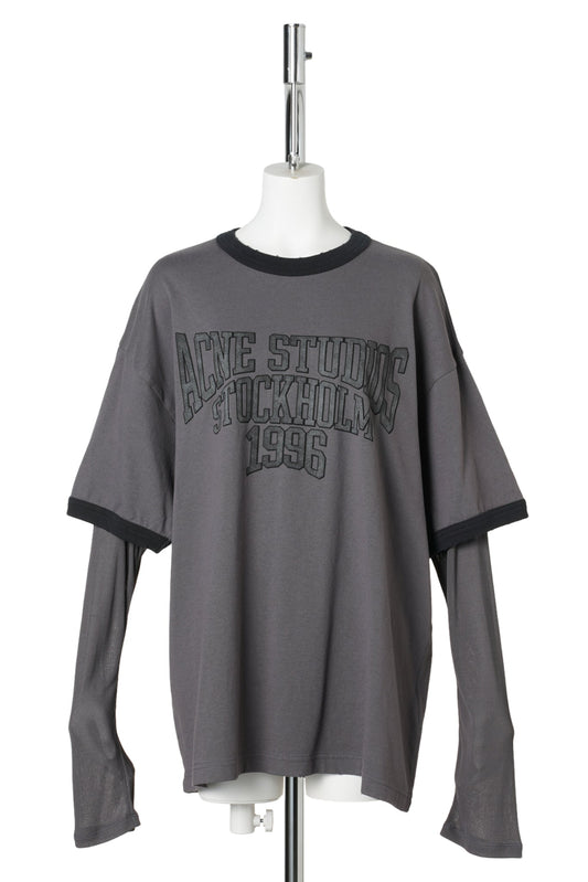 LAYERED GRAPHIC T-SHIRT / AVU:DARK PURPLE/BLACK