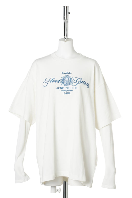 EMBROIDERED T-SHIRT / DGD:OFF WHITE/ECRU