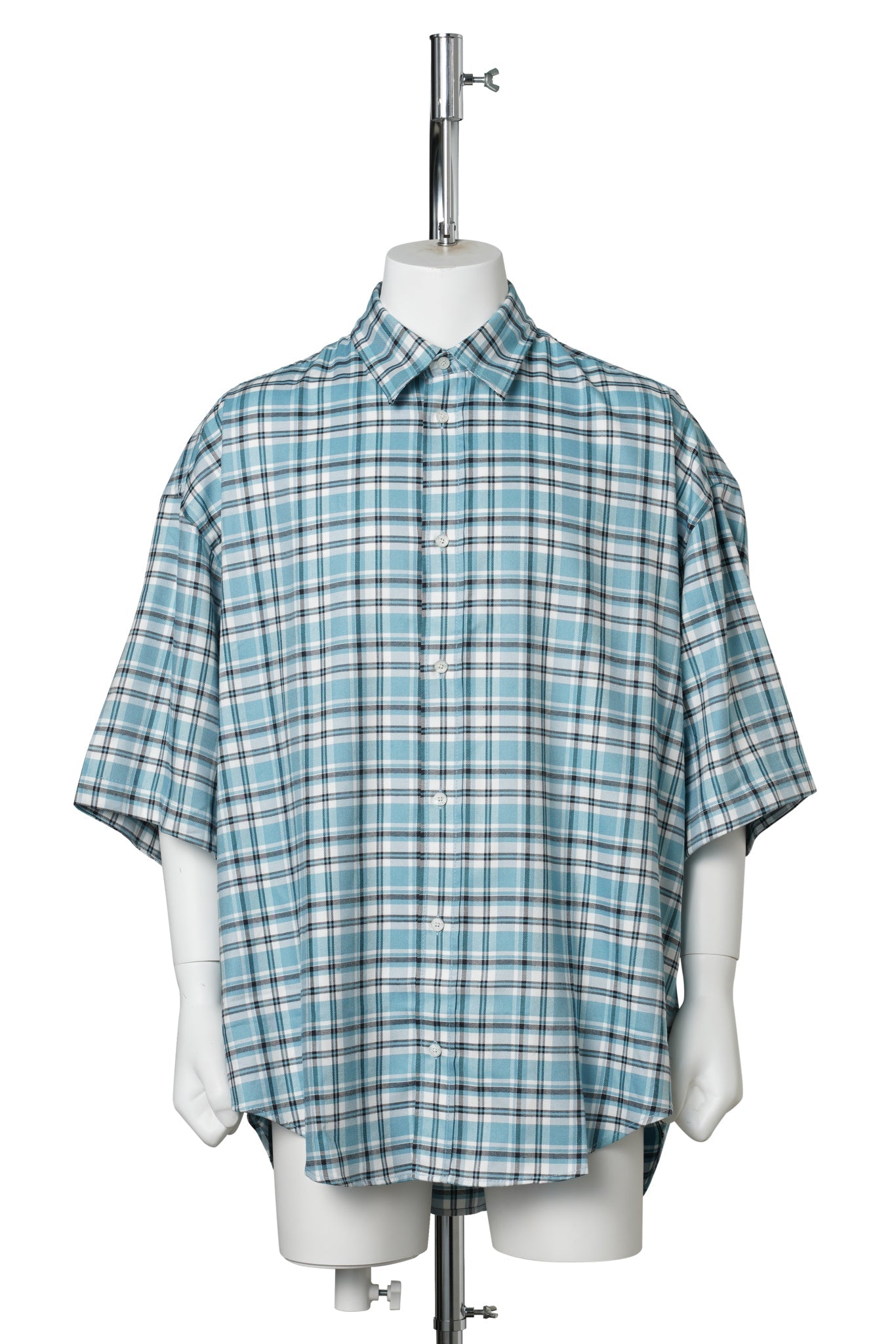 SETAR SS FLUID CHECK FLANNEL MIDSUMMER / DXB:TURQUOISE/BLUE/WHITE