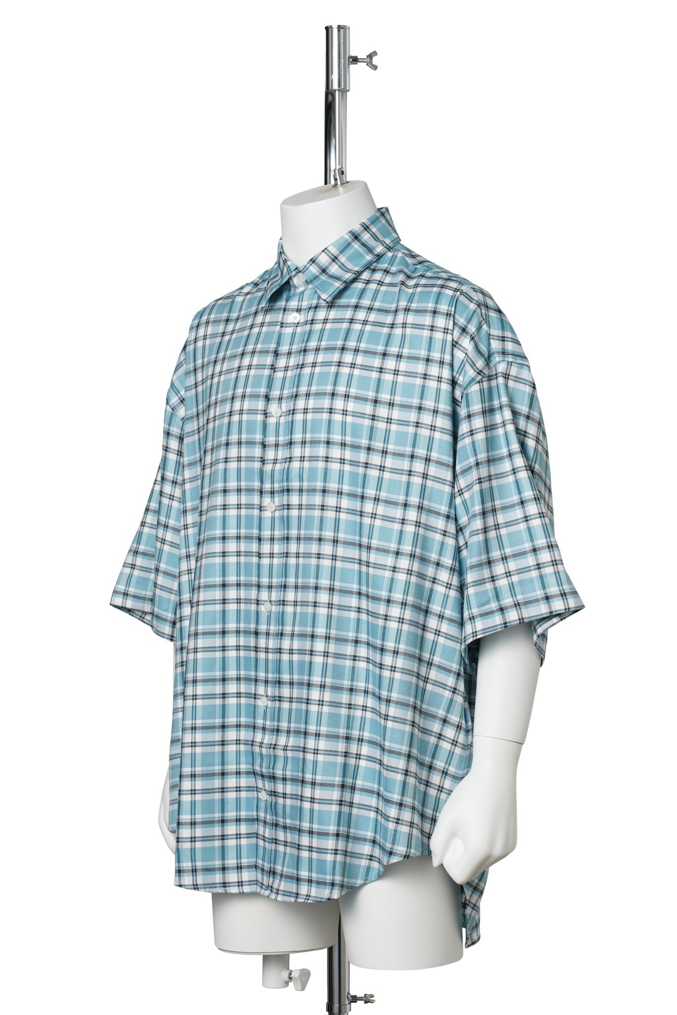 SETAR SS FLUID CHECK FLANNEL MIDSUMMER / DXB:TURQUOISE/BLUE/WHITE