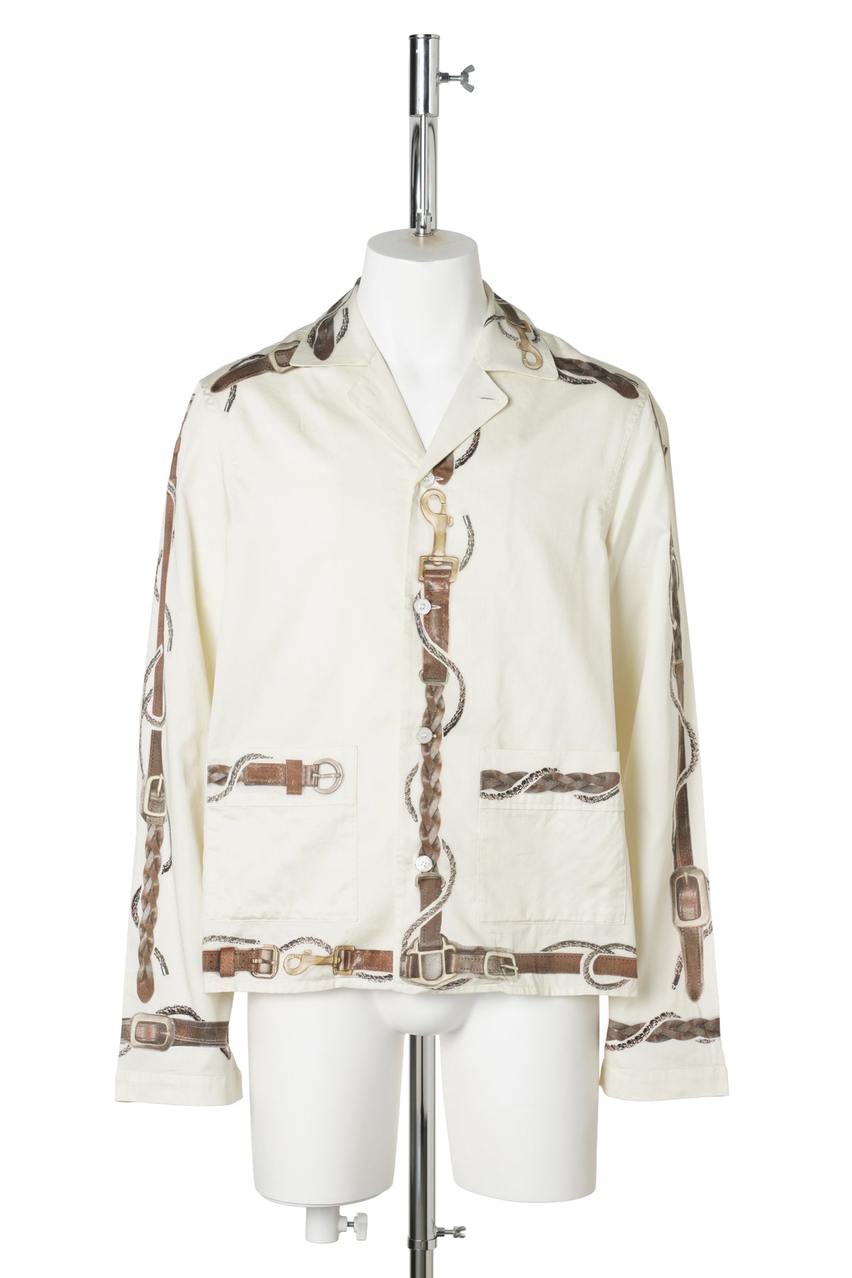 SAMIRO LS HORSE AND BELTS COTTON SATIN / AO0:WHITE/BROWN