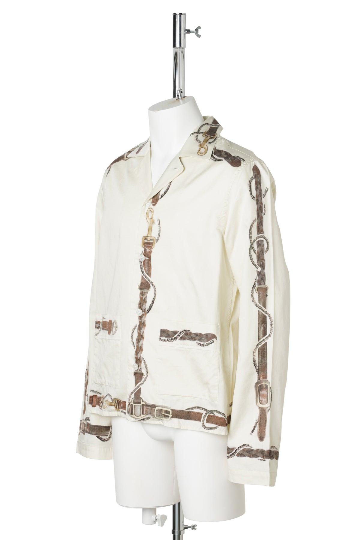 SAMIRO LS HORSE AND BELTS COTTON SATIN / AO0:WHITE/BROWN