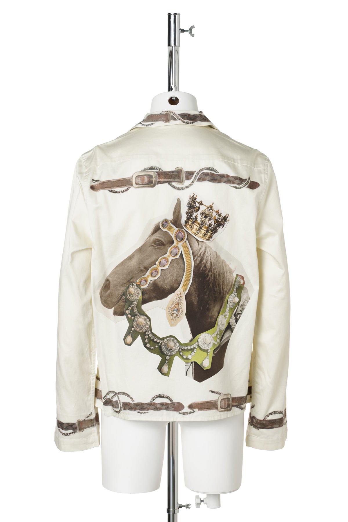 SAMIRO LS HORSE AND BELTS COTTON SATIN / AO0:WHITE/BROWN