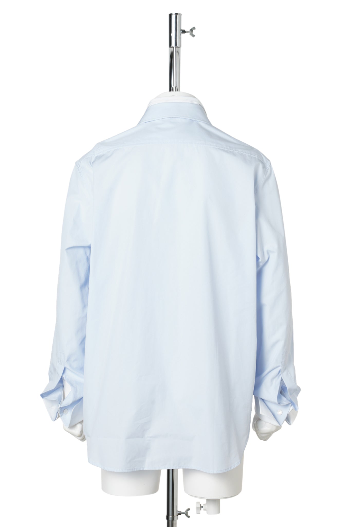 LAYERED POPLIN BUTTON-UP SHIRT / AF2:BLUE/WHITE