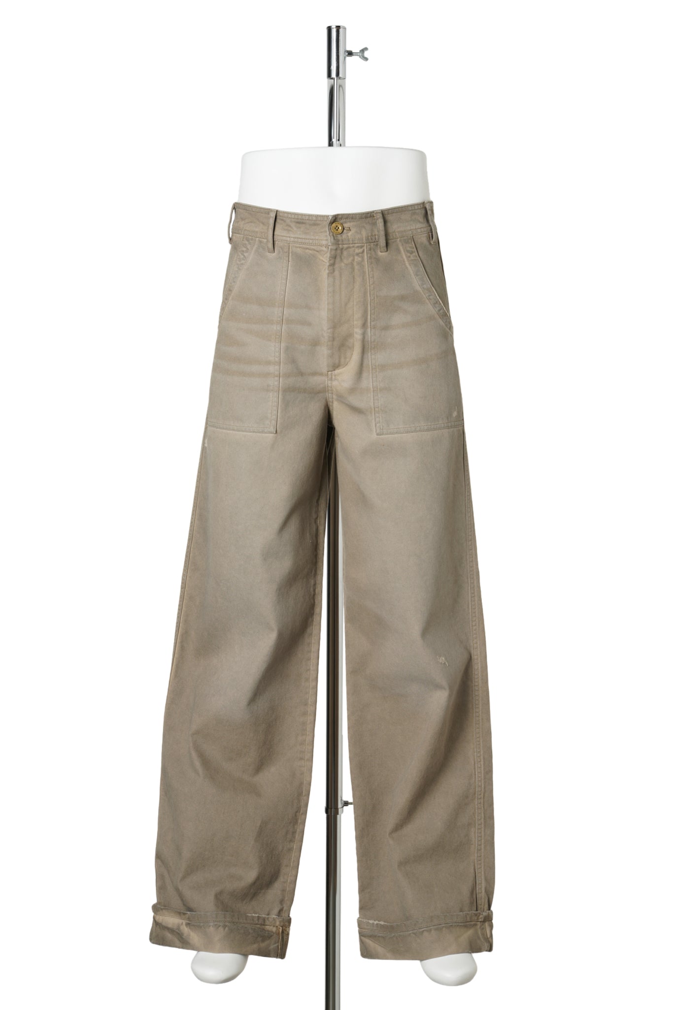 STAINED TWILL TROUSERS / DFJ:CAMEL BEIGE
