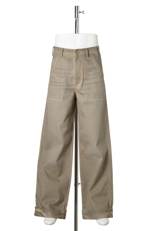 STAINED TWILL TROUSERS / DFJ:CAMEL BEIGE