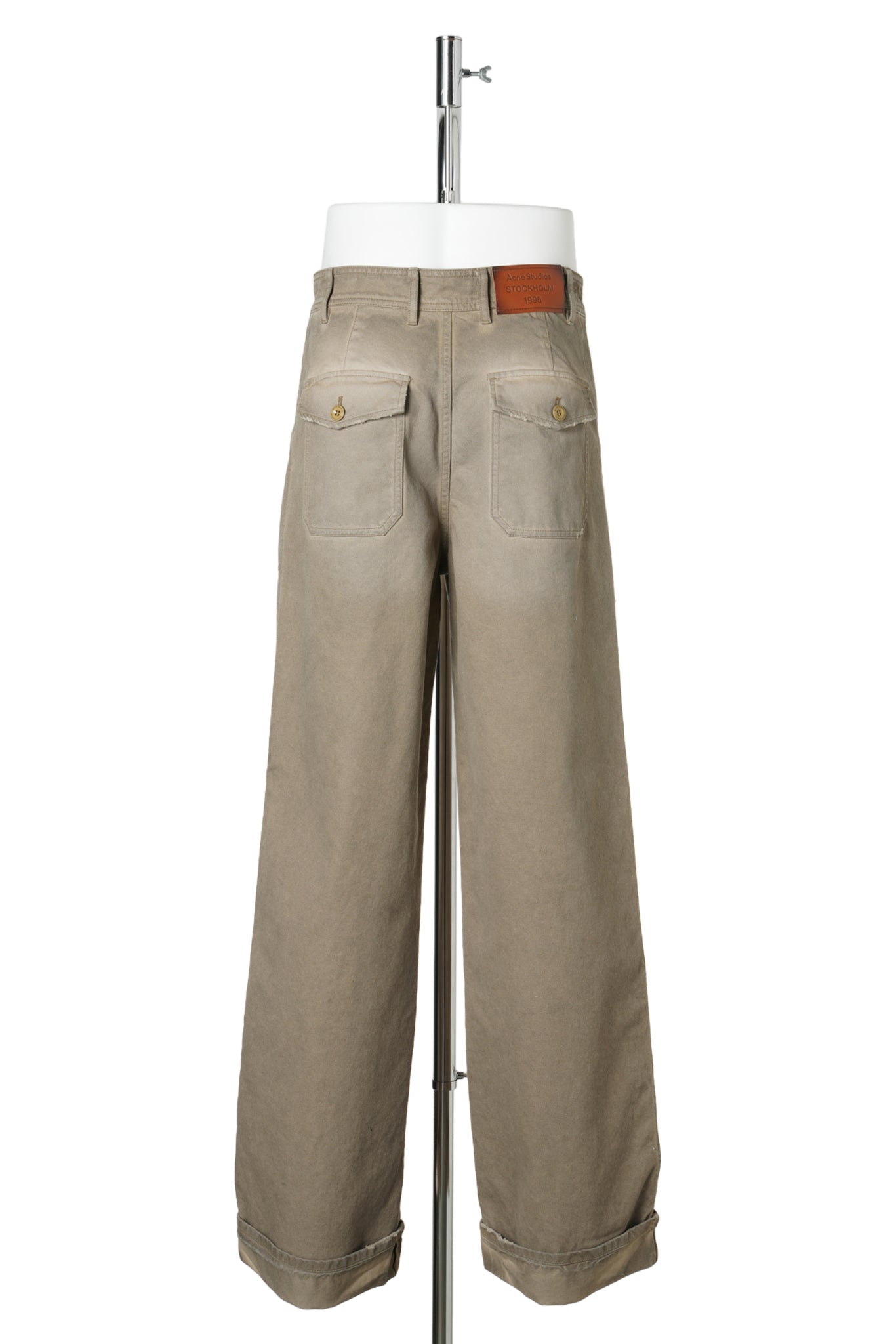 STAINED TWILL TROUSERS / DFJ:CAMEL BEIGE