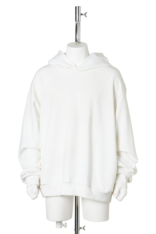 FLEECE LOGO HOODIE / DC6:DUSTY WHITE