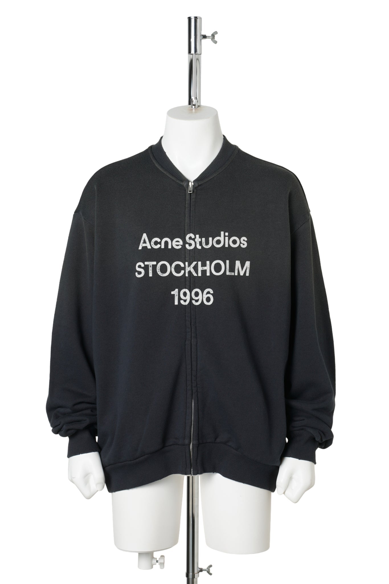 WASHED ZIP-UP CARDIGAN / 900:BLACK