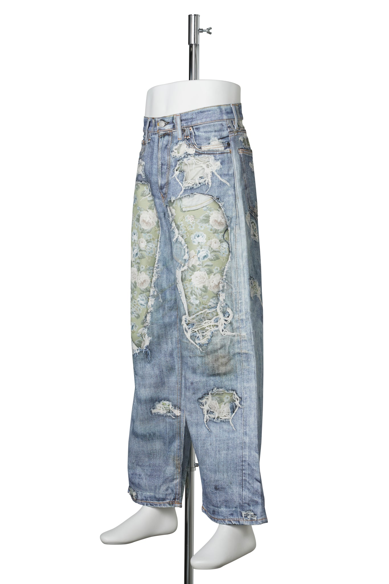 Acne Studios 1981 U TLO DENIM ROSE PRINT MIDSUMMER / AFY:BLUE/GREEN