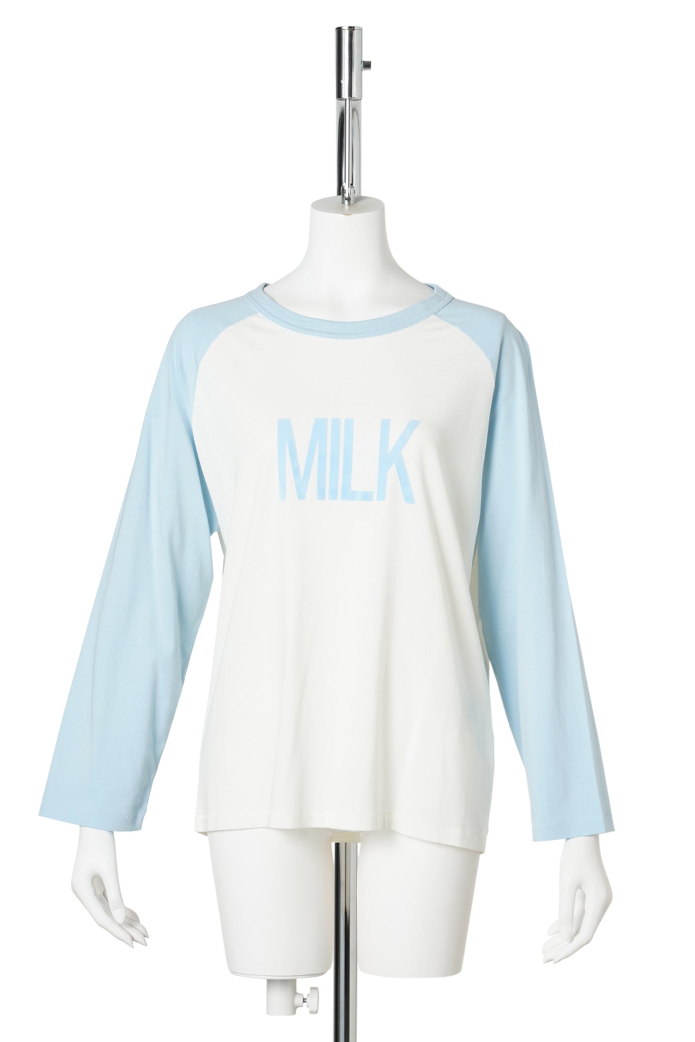 MILK GRAPHIC T-SHIRT / CQJ:PALE BLUE/WHITE