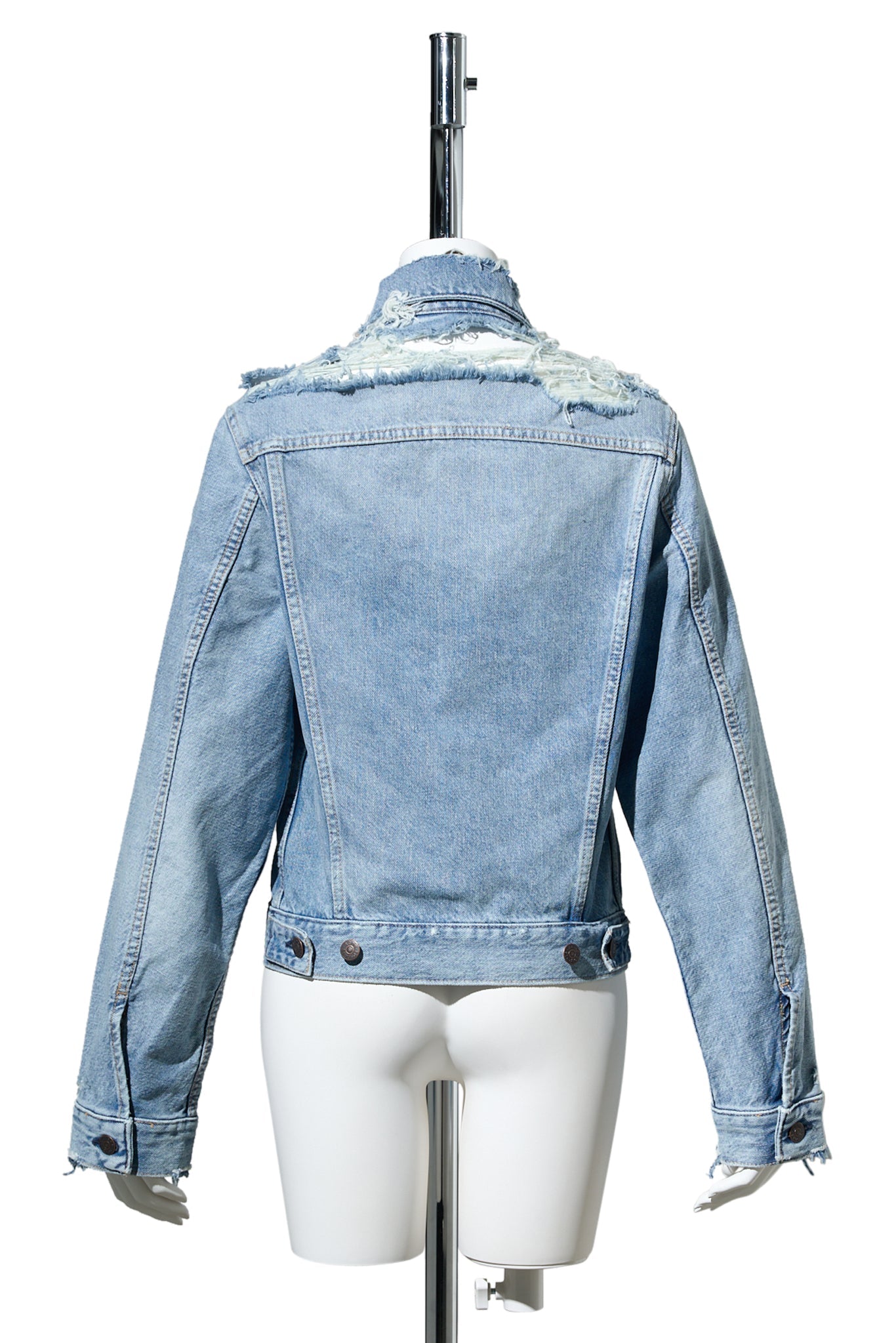 DISTRESSED DENIM JACKET / 228:LIGHT BLUE