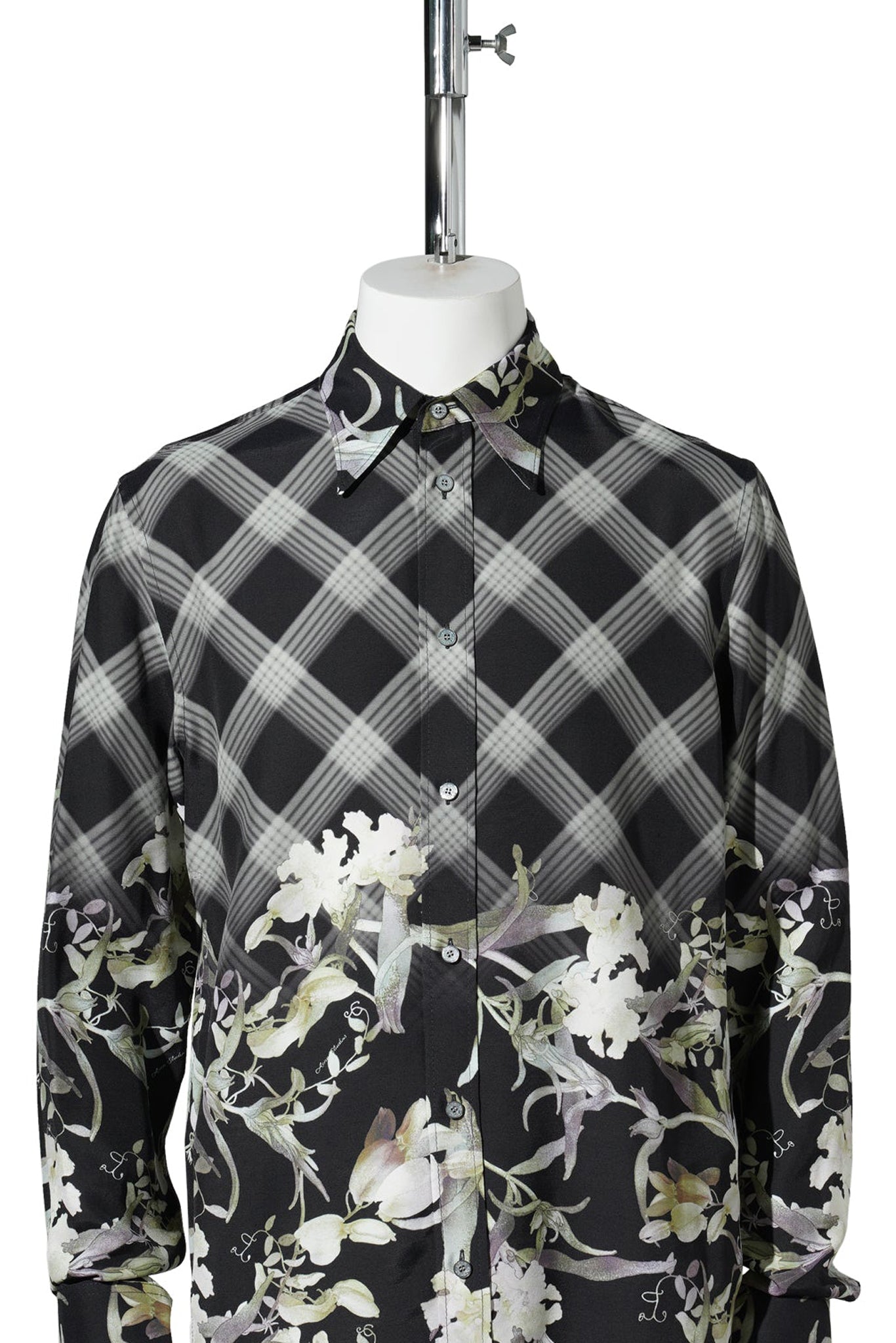 SURRI LS  VISCOSE FLOWER CHECK PRINT / AV7:NAVY MULTI