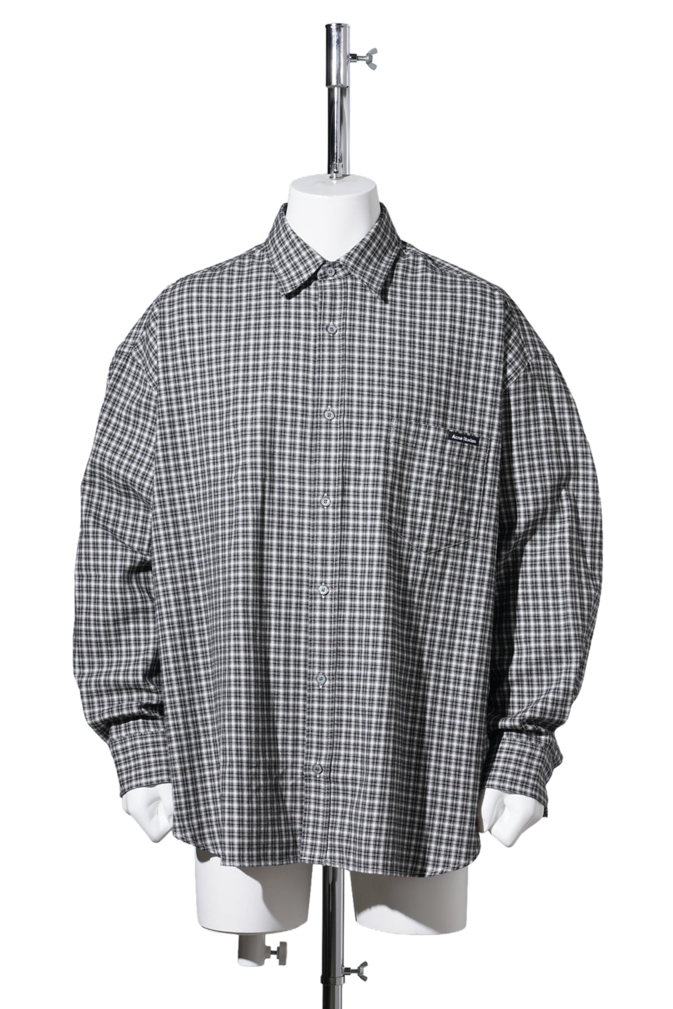SOFFIA LS WASHED FLANNEL CHECK / J83:BLACK/WHITE