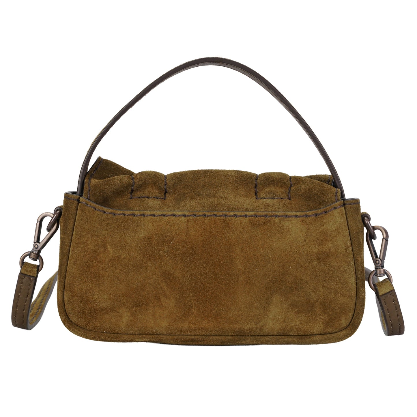 MULTIPOCKET MICRO CROSSBODY SUEDE / 295:COGNAC BROWN