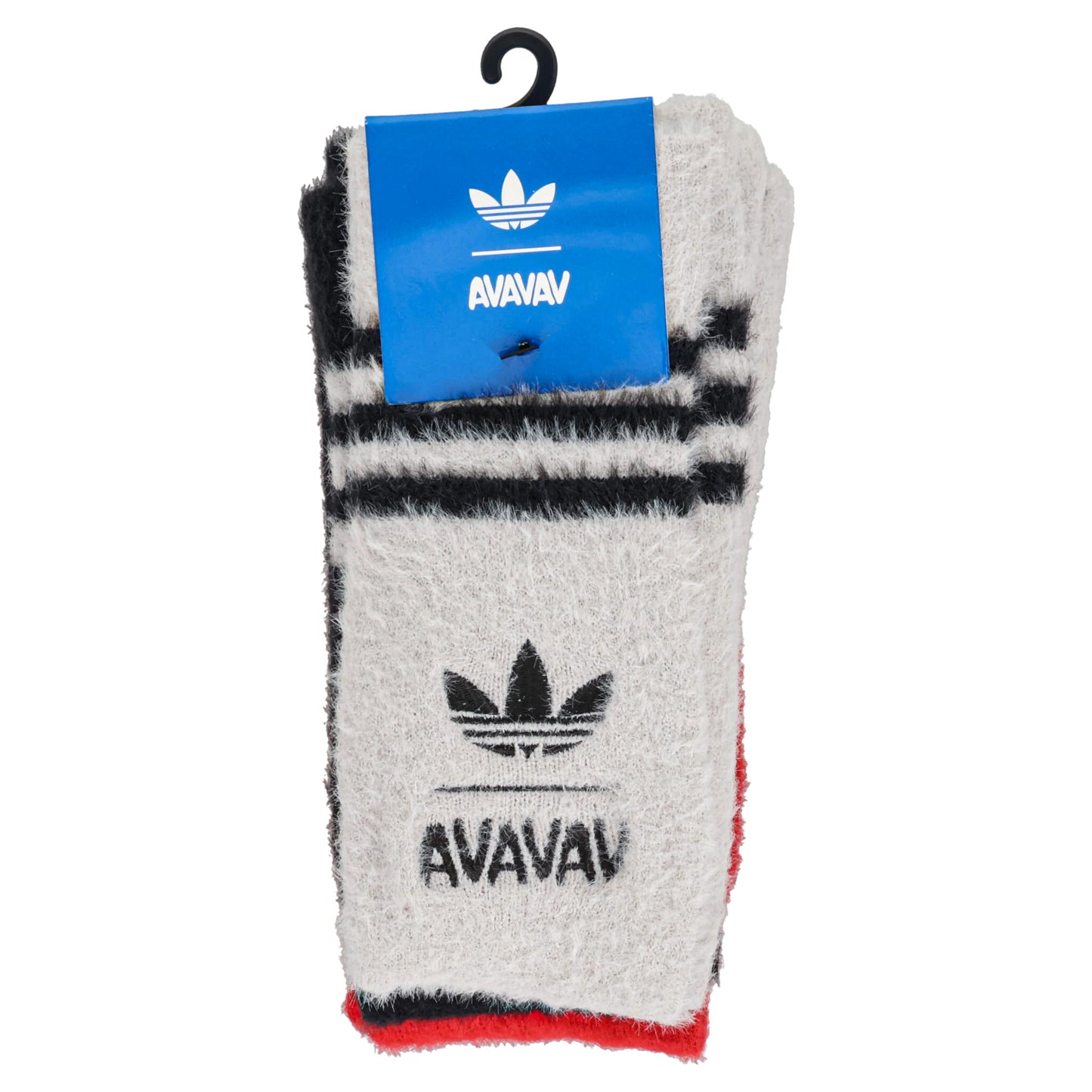 AV FUZZY SOCKS / CHALK PEARL/BLACK/BETTER SCARLET