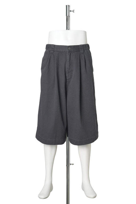 DOUBLE PLEATED JORTS / CARBON