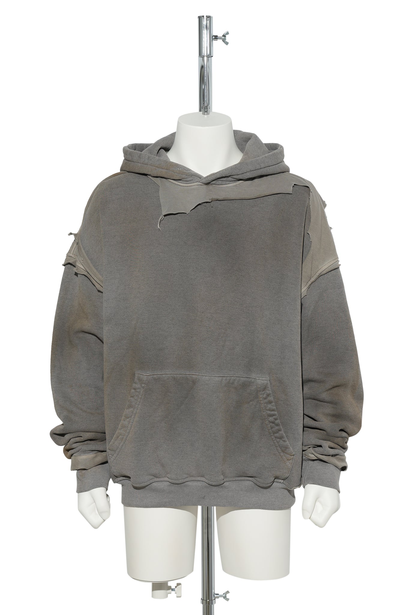 CUT OUT HOODIE / DIRTY GREY