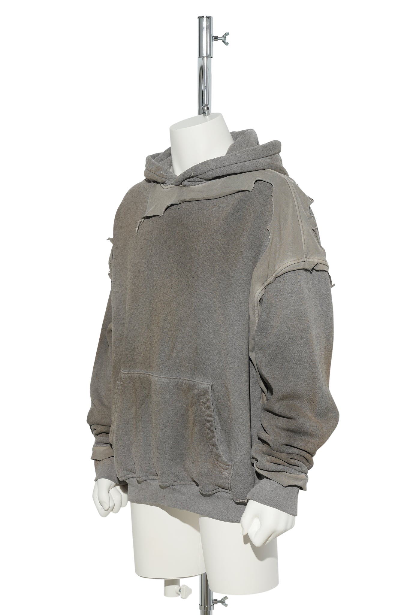 CUT OUT HOODIE / DIRTY GREY