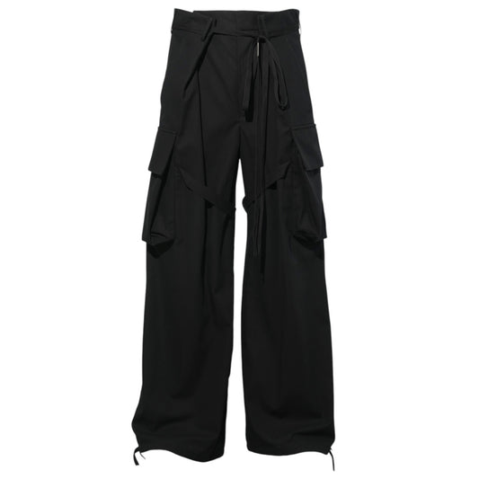 IBEN CARGO PANTS COTTON TWILL / BLACK