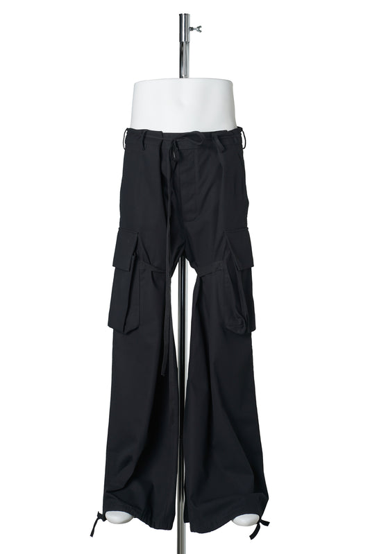 IBEN CARGO PANTS COTTON TWILL / BLACK