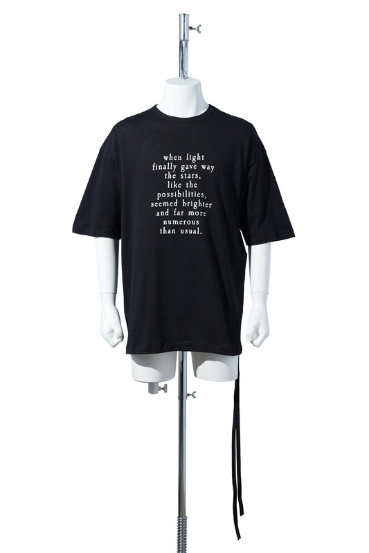 DIETER HIGH COMFORT T-SHIRT WITH "WHEN LIGHT" PRINT / 099:BLACK